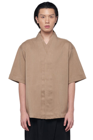 MOCCA DOUBLE COLLARLESS PART 5 SHORTSLEEVES SHIRT