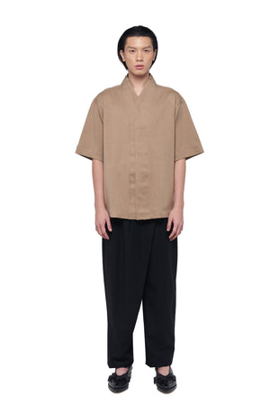 MOCCA DOUBLE COLLARLESS PART 5 SHORTSLEEVES SHIRT