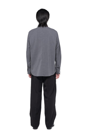 GREY LONG SLEEVES SHIRT WITH REVERSE COLLAR