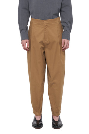 KHAKI CARROT PANTS WITH PLEATS LONGPANTS