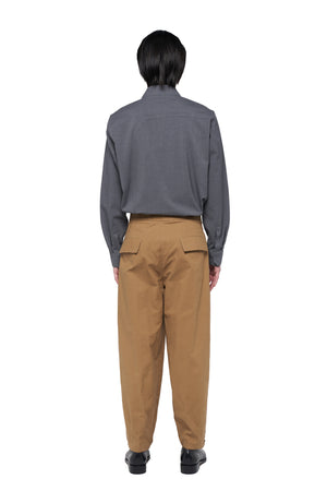 KHAKI CARROT PANTS WITH PLEATS LONGPANTS