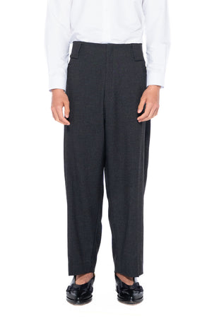 CHARCOAL WAISTBANDLESS WIDE PANTS