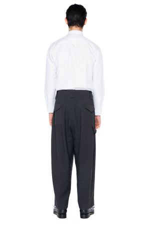 CHARCOAL WAISTBANDLESS WIDE PANTS