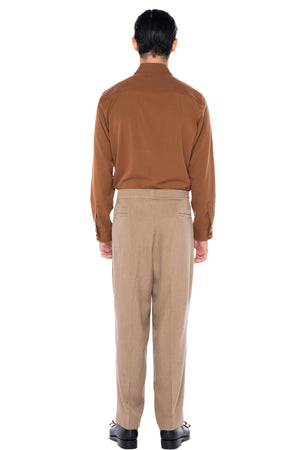 CAMEL CLASSIC PANTS WITH PLEATS AND BELT