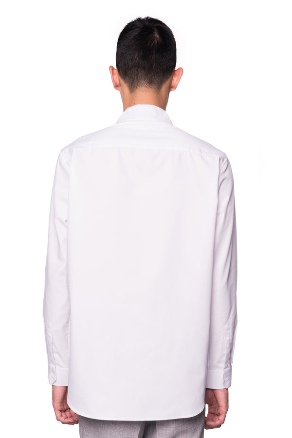 White Double Collarless pt.I Long Sleeves Shirt - Jan Sober